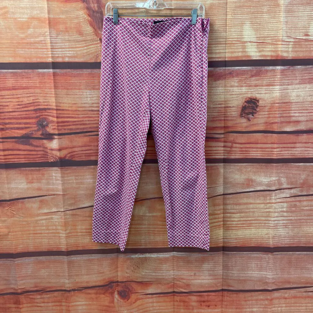 TALBOTS PLUM WHITE CAPRIS SIZE 8 TCC