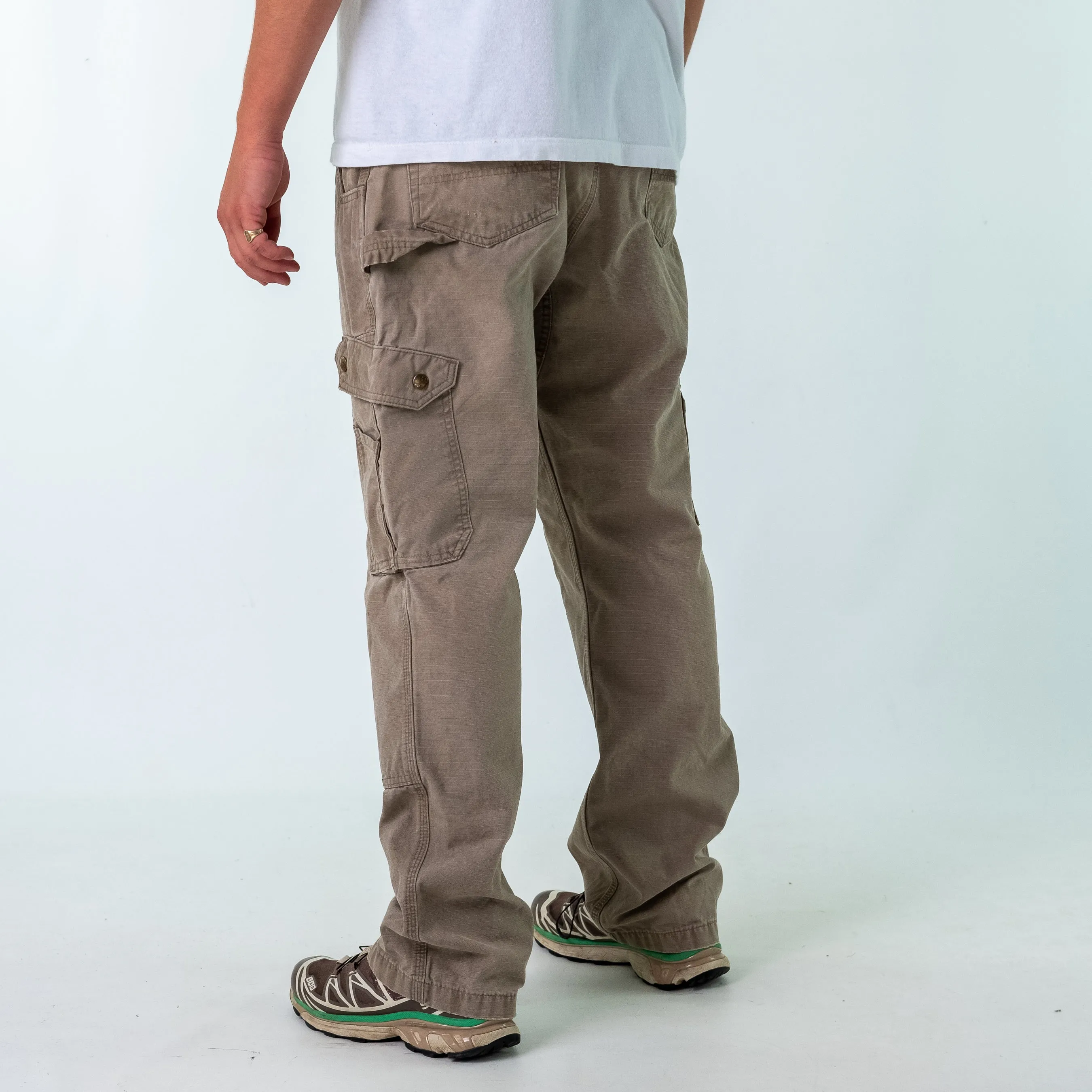 Tan 90s Carhartt Canvas Carpenter Jeans Baggy Pants (34x32)