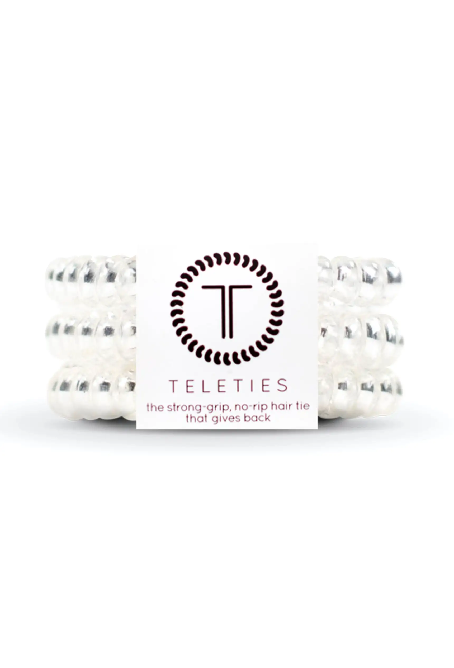 TELETIES Small Hair Ties - Crystal Clear