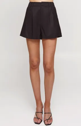 Textured Shorts with Double Pleat and Belt Loop Detail (WPA228B)