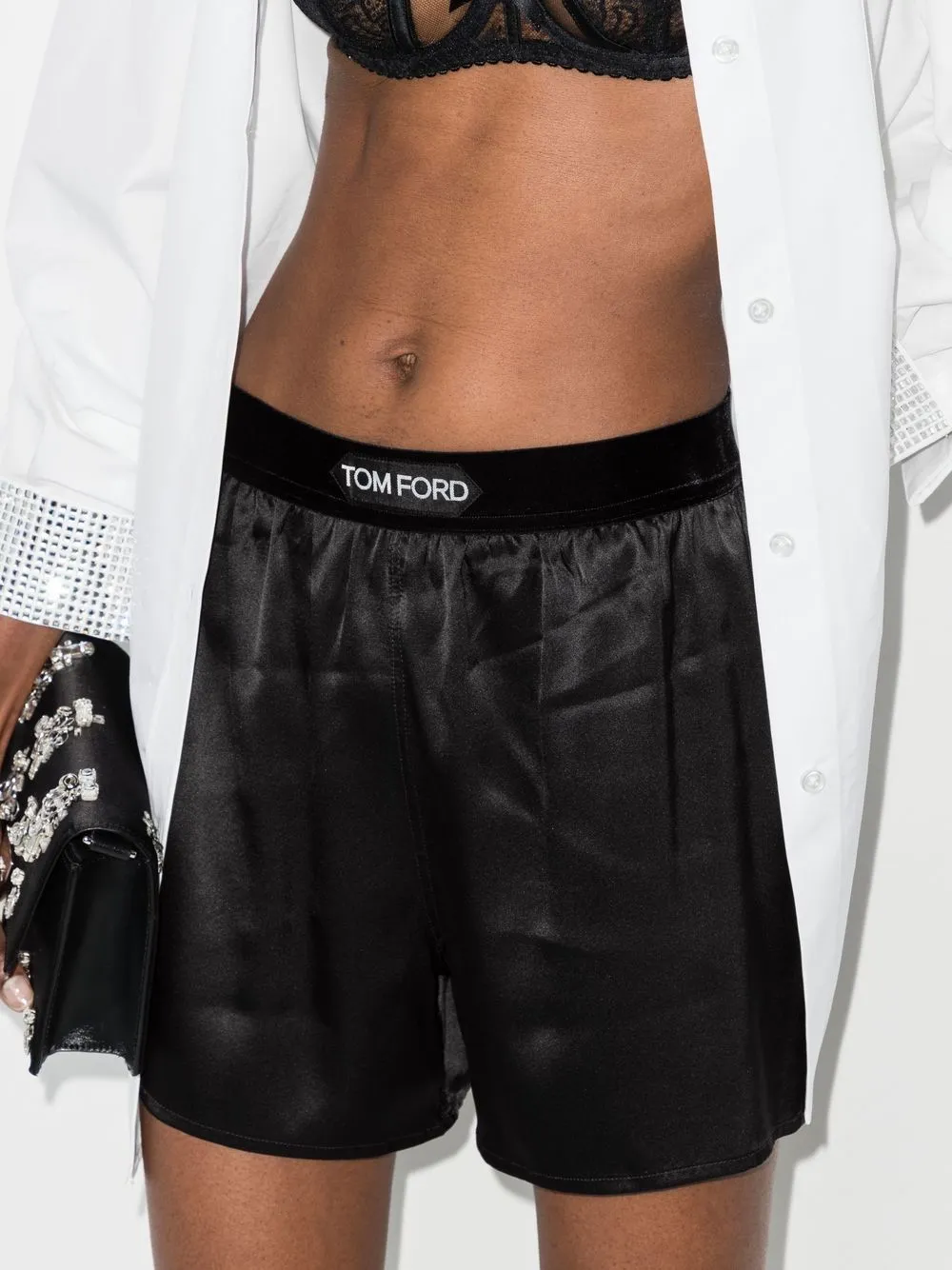 Tom Ford Logo Silk Shorts