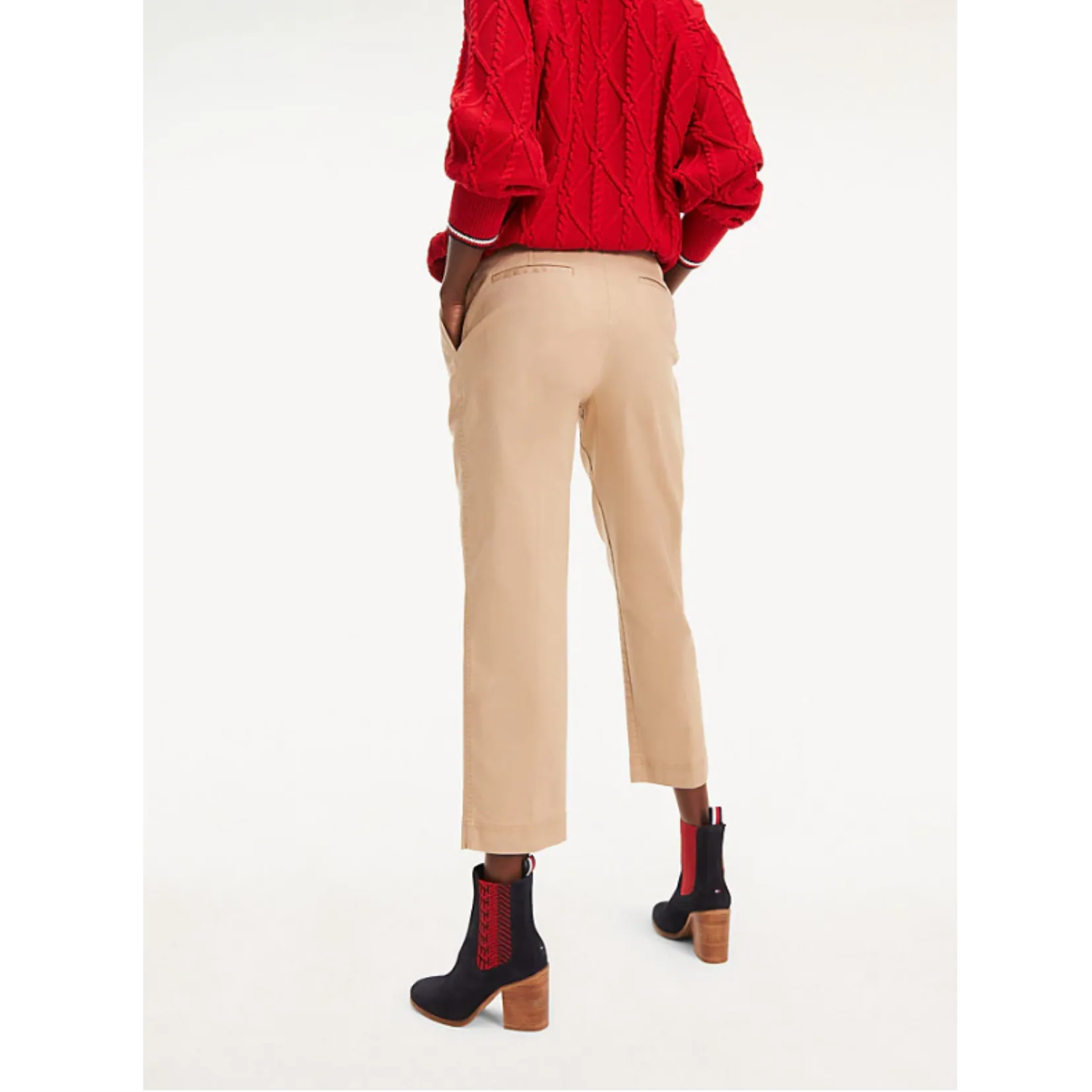 TOMMY HILFIGER ESSENTIAL CROPPED PLEATED CHINOS 26509