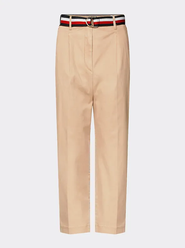 TOMMY HILFIGER ESSENTIAL CROPPED PLEATED CHINOS 26509