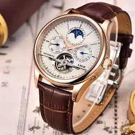 Top Brand Men's Mechanical Watches Automatic Tourbillon Skeleton Watch