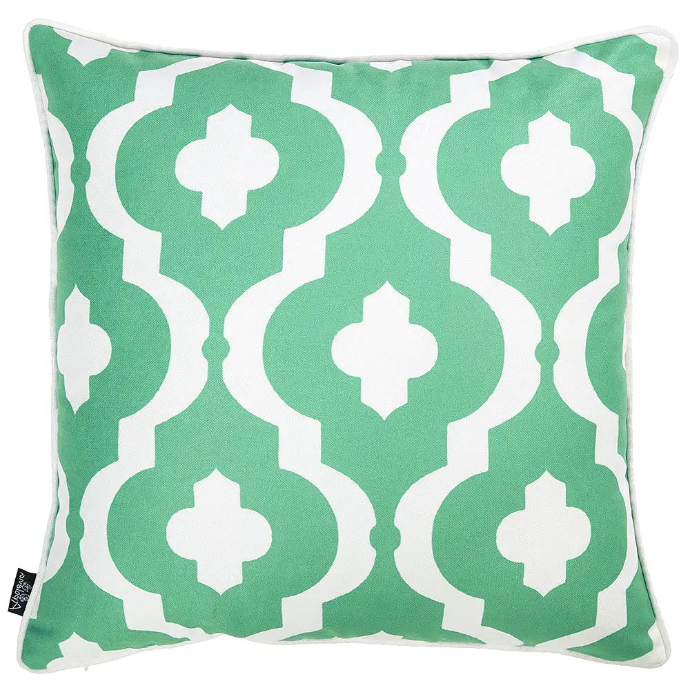 Turquoise Moroccan Geo Decorative Throw Pillow Cover