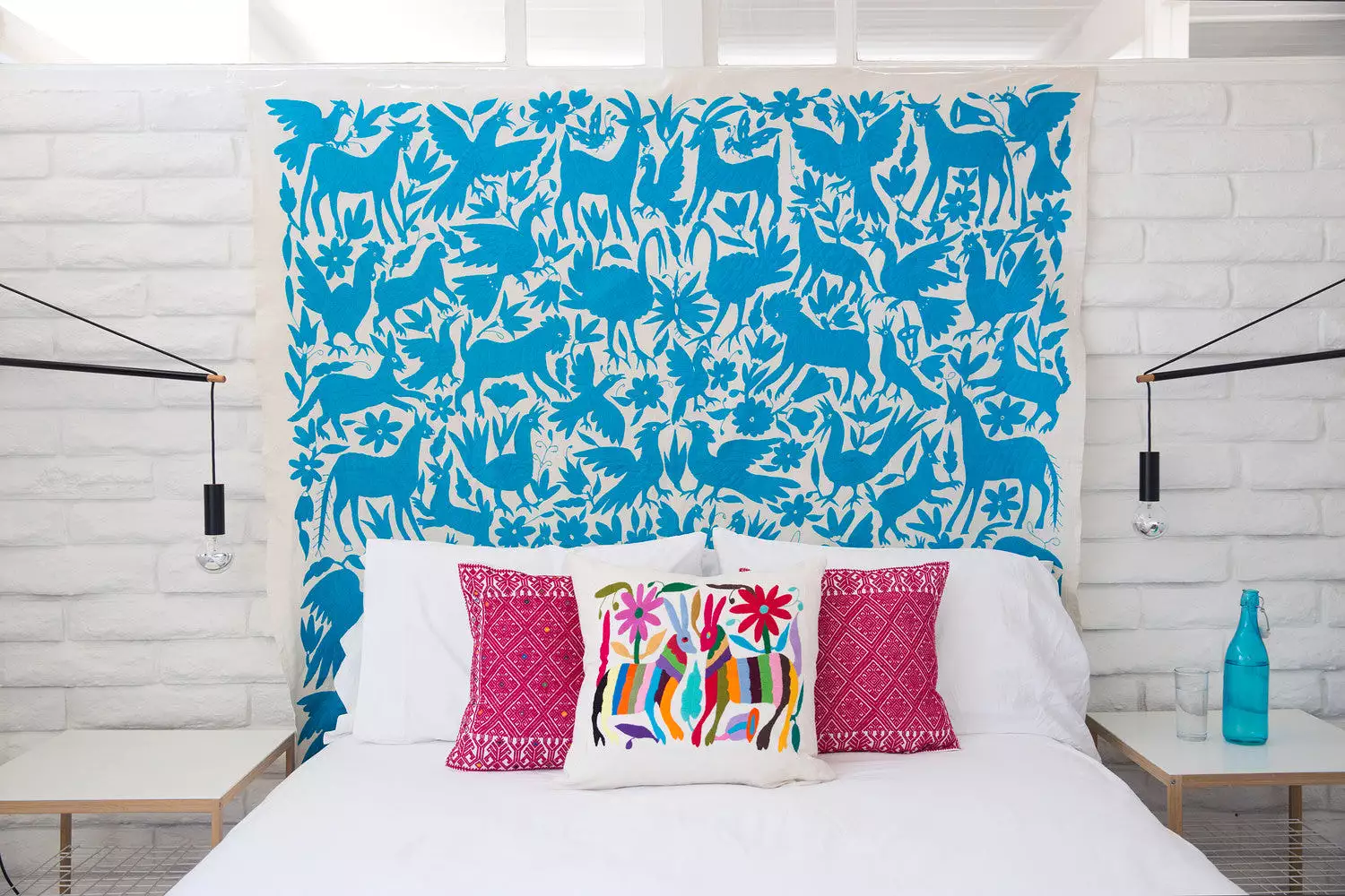 TURQUOISE OTOMI TAPESTRY / TABLECLOTH