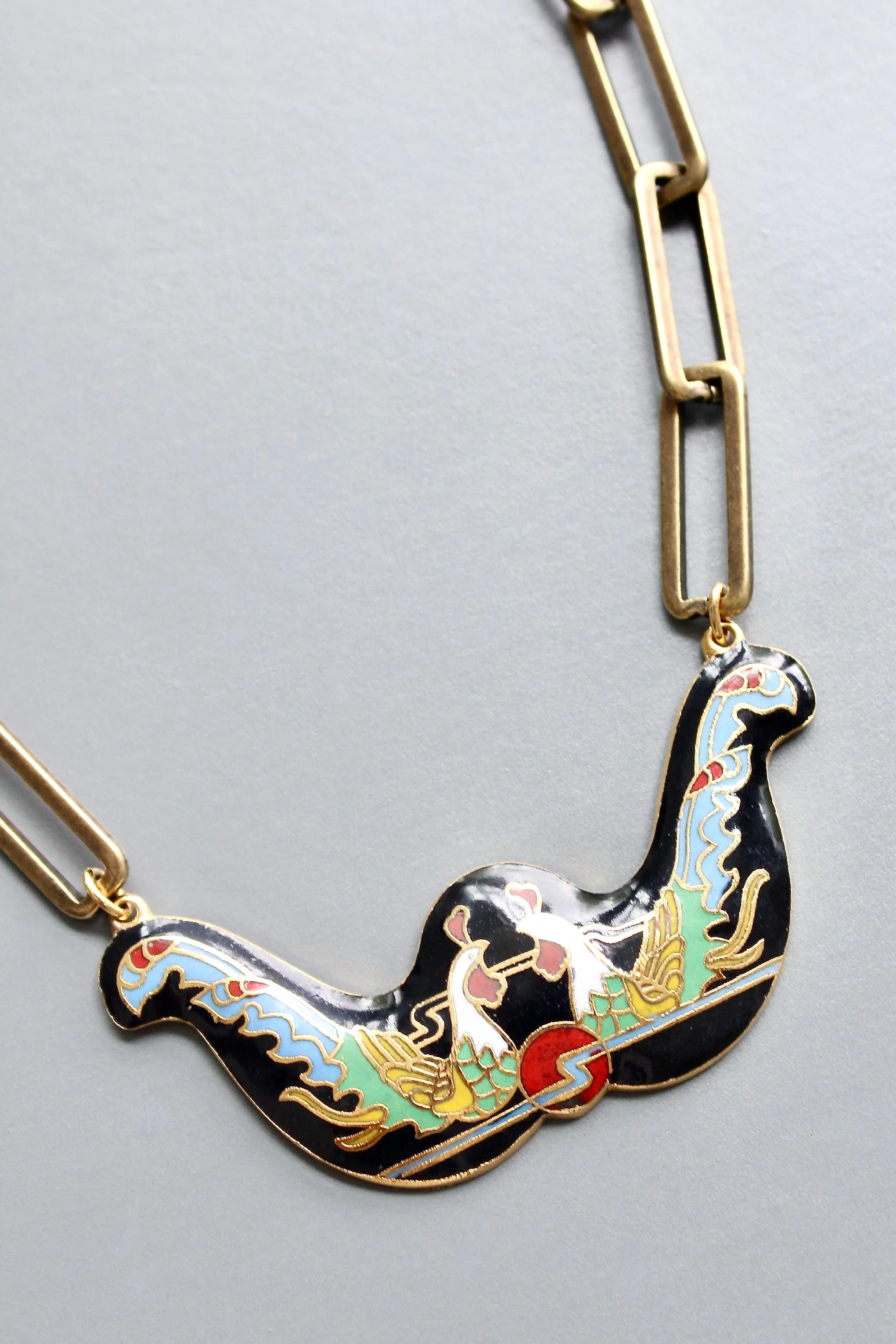 Vintage Cloisonne Pendant Necklace