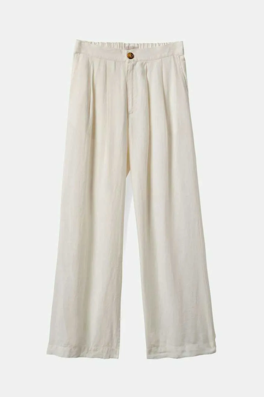 Vintage Linen Blend Wide Leg Pant - Off White