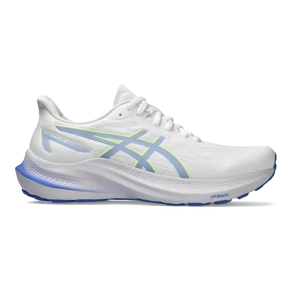 Women's Asics GT-2000 12, White/Sapphire, 9 B Medium