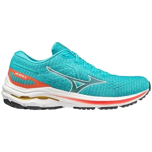 Women's Mizuno Wave Inspire 18 Waveknit, Turquoise, 9.5 B Medium