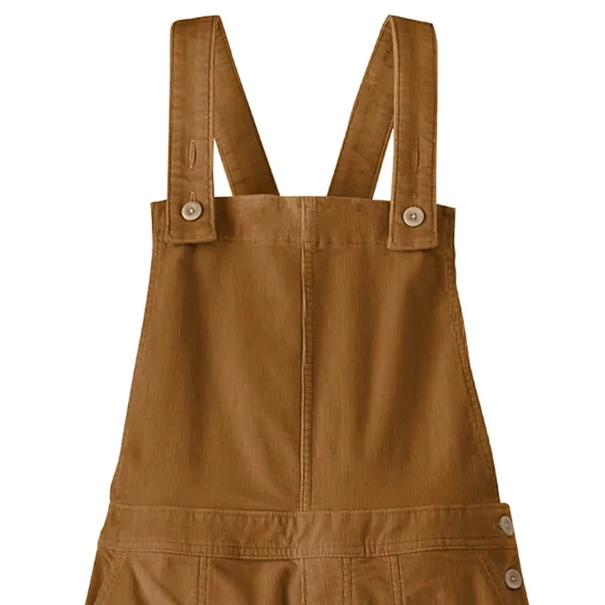 Women's Stand Up Cropped Corduroy Overalls - Nest Brown