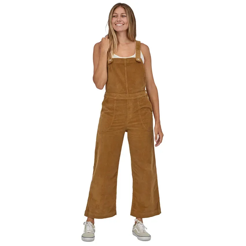 Women's Stand Up Cropped Corduroy Overalls - Nest Brown