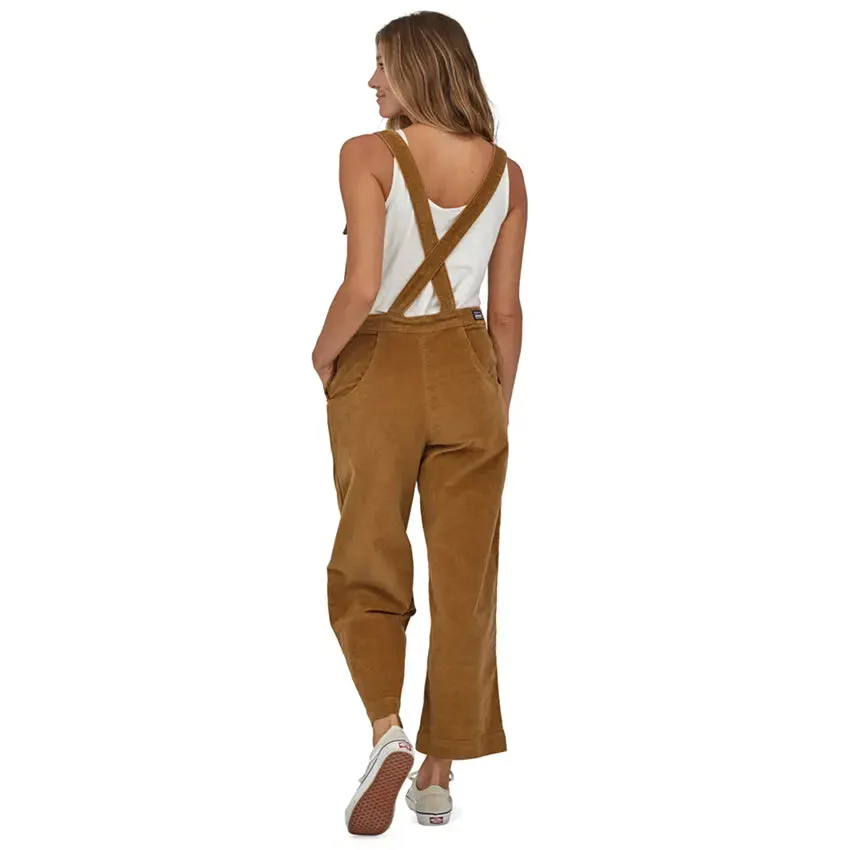 Women's Stand Up Cropped Corduroy Overalls - Nest Brown