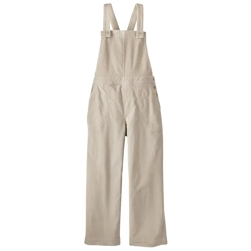 Women's Stand Up Cropped Corduroy Overalls - Pumice