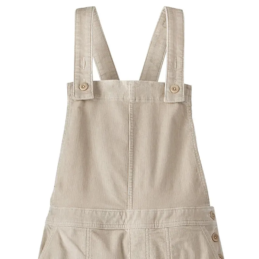 Women's Stand Up Cropped Corduroy Overalls - Pumice