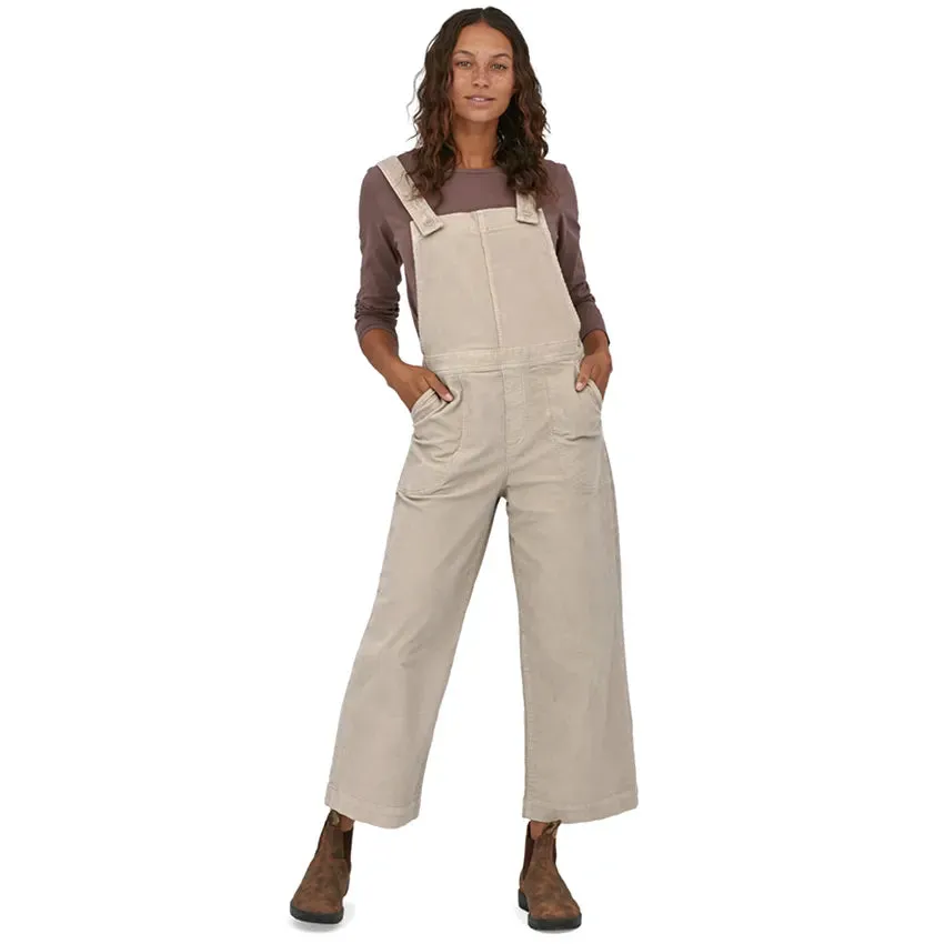 Women's Stand Up Cropped Corduroy Overalls - Pumice