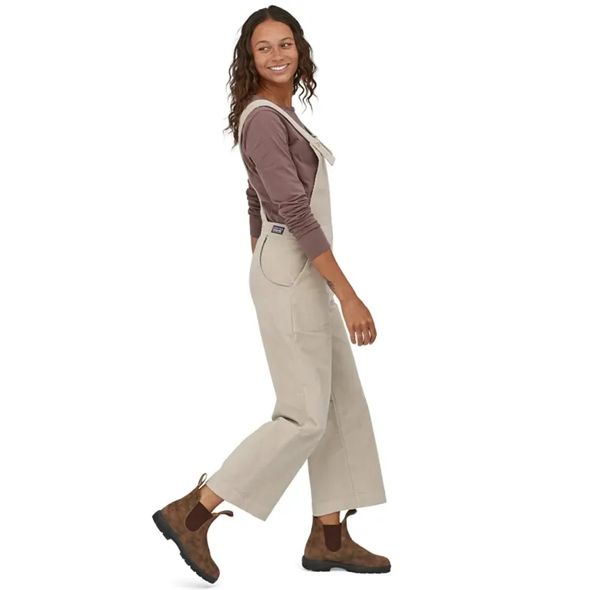 Women's Stand Up Cropped Corduroy Overalls - Pumice